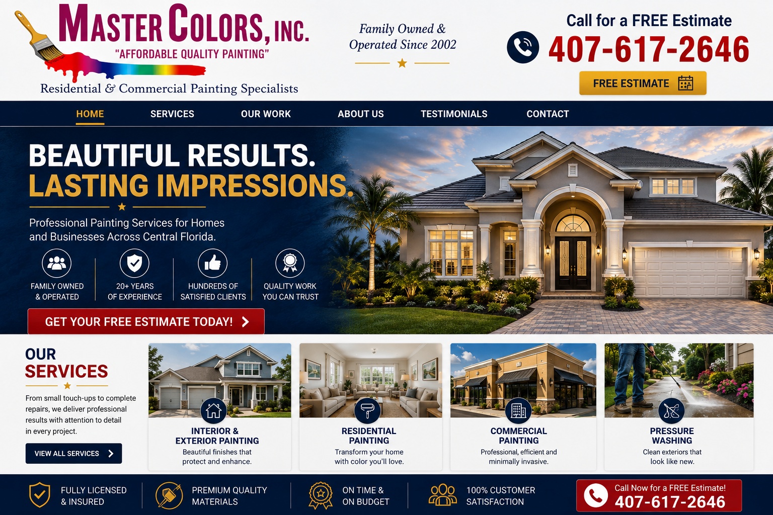 MasterColors Inc. homepage